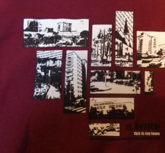 Mikina s kapucí HL Ghetto - HL colage Burgundy