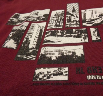 Mikina s kapucí HL Ghetto - HL colage Burgundy