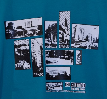 Tričko HL Ghetto - Colage tm. tyrkys