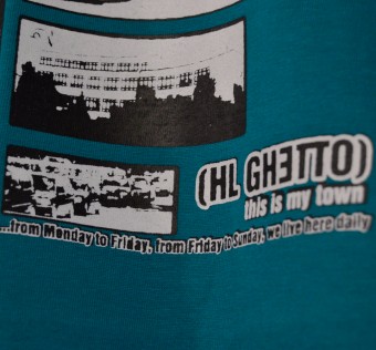 Tričko HL Ghetto - Colage tm. tyrkys