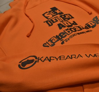 Mikina Kapybara street wear - Sex Drugs and Skateboarding (Orange)