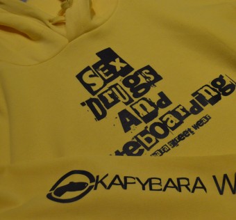 Mikina Kapybara street wear - Sex Drugs and Skateboarding (yellow)