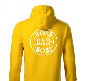 Mikina Boss Bar - yellow (white print)  