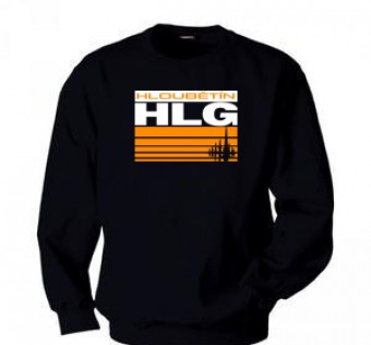 Mikina HL GHETTO crew (bez kapuce) - Hloubětín HLG  black