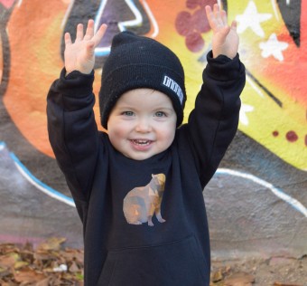 Dětská mikina Kapybara – Origami (black)