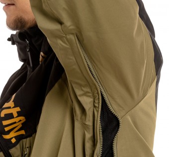 Pánská SNB & SKI bunda Meatfly Hoax Premium, Black/Green Leaves/Wood