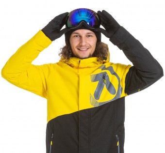 Pánská SNB & SKI bunda Meatfly Bang, Super Lemon/Black