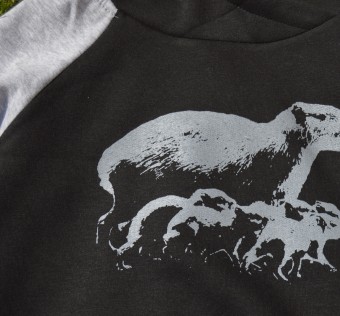 Dětská mikina Kapybara wear – Family renglan (black/grey)