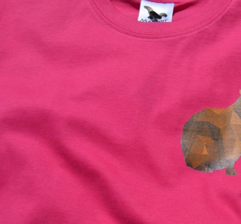 Dětské tričko Kapybara wear – Origami (raspberry)